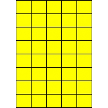 Etykiety A4 kolorowe 42x37 – żółte fluorescencyjne