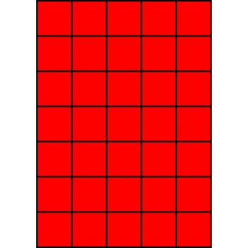 Etykiety A4 kolorowe 42x42,42 – czerwone fluorescencyjne