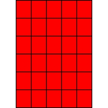 Etykiety A4 kolorowe 42x49,5 – czerwone fluorescencyjne