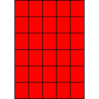 Etykiety A4 kolorowe 42x49,5 – czerwone fluorescencyjne