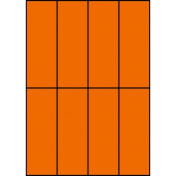 Etykiety A4 kolorowe 52,5x148 – pomarańczowe