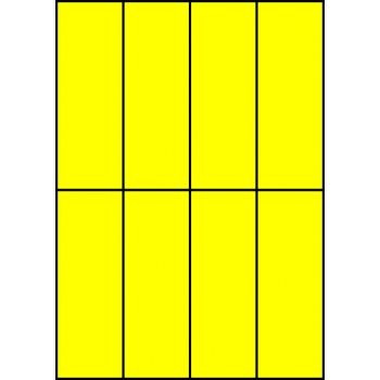 Etykiety A4 kolorowe 52,5x148 – żółte fluorescencyjne