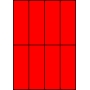Etykiety A4 kolorowe 52,5x148 – czerwone fluorescencyjne