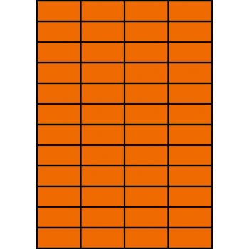 Etykiety A4 kolorowe 52,5x24,75 – pomarańczowe
