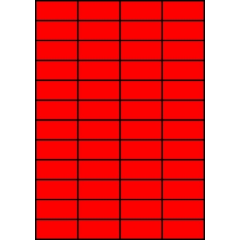 Etykiety A4 kolorowe 52,5x24,75 – czerwone fluorescencyjne