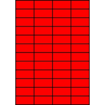 Etykiety A4 kolorowe 52,5x24,75 – czerwone fluorescencyjne