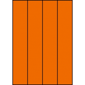 Etykiety A4 kolorowe 52,5x297 – pomarańczowe