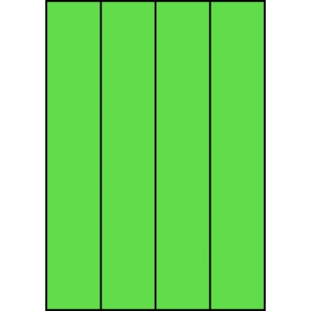 Etykiety A4 kolorowe 52,5x297 – zielone
