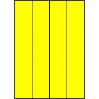 Etykiety A4 kolorowe 52,5x297 – żółte