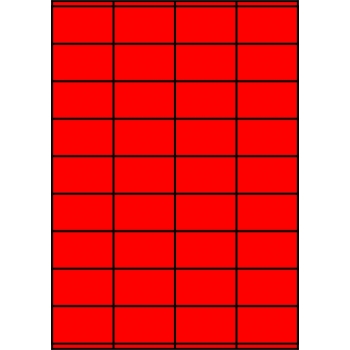 Etykiety A4 kolorowe 52,5x32 – czerwone fluorescencyjne