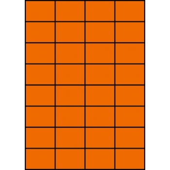Etykiety A4 kolorowe 52,5x37 – pomarańczowe