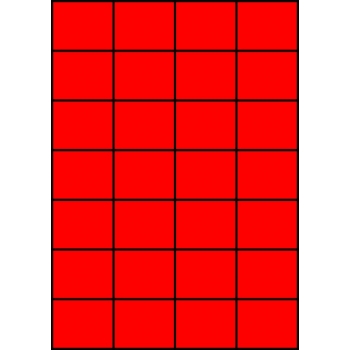 Etykiety A4 kolorowe 52,5x42,4 – czerwone fluorescencyjne
