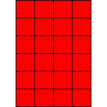 Etykiety A4 kolorowe 52,5x49,5 – czerwone fluorescencyjne