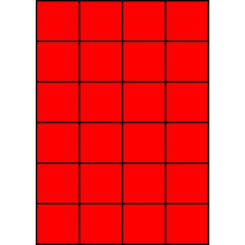 Etykiety A4 kolorowe 52,5x49,5 – czerwone fluorescencyjne