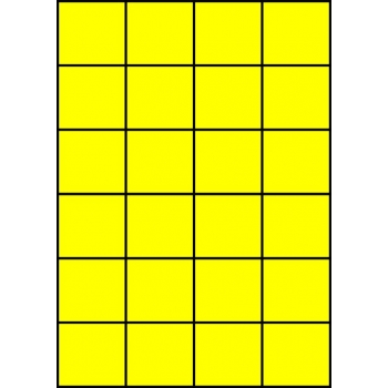 Etykiety A4 kolorowe 52,5x49,5 – żółte