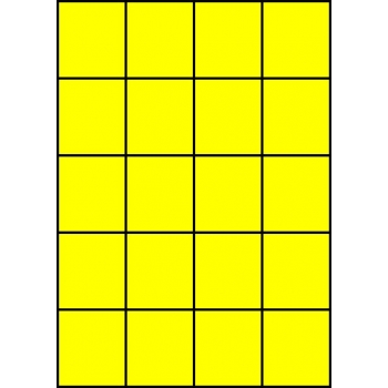 Etykiety A4 kolorowe 52,5x59,4 – żółte fluorescencyjne