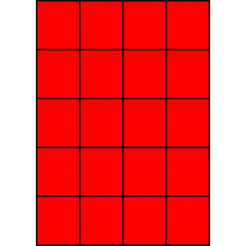 Etykiety A4 kolorowe 52,5x59,4 – czerwone fluorescencyjne
