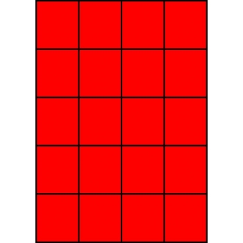 Etykiety A4 kolorowe 52,5x59,4 – czerwone fluorescencyjne