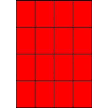 Etykiety A4 kolorowe 52,5x74 – czerwone fluorescencyjne