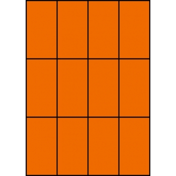 Etykiety A4 kolorowe 52,5x99 – pomarańczowe
