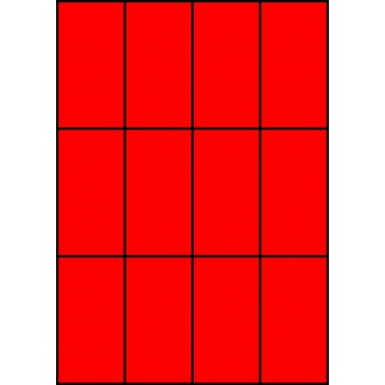 Etykiety A4 kolorowe 52,5x99 – czerwone fluorescencyjne