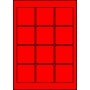 Etykiety A4 kolorowe 60x60 – czerwone fluorescencyjne