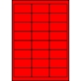 Etykiety A4 kolorowe 64,6x33,8 czerwone fluorescencyjne