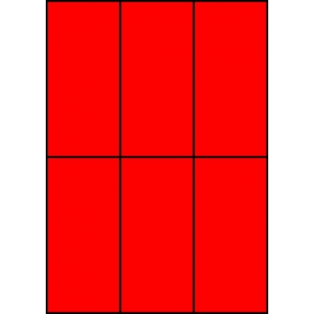 Etykiety A4 kolorowe 70x148 – czerwone fluorescencyjne