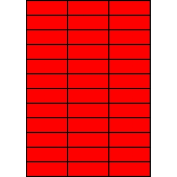 Etykiety A4 kolorowe 70x24,75 – czerwone fluorescencyjne