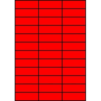 Etykiety A4 kolorowe 70x24,75 – czerwone fluorescencyjne