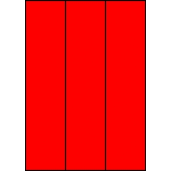 Etykiety A4 kolorowe 70x297 – czerwone fluorescencyjne