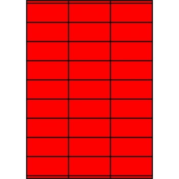 Etykiety A4 kolorowe 70x32 – czerwone fluorescencyjne