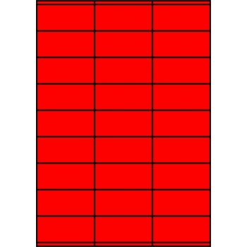 Etykiety A4 kolorowe 70x32 – czerwone fluorescencyjne