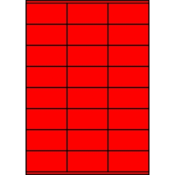 Etykiety A4 kolorowe 70x36 – czerwone fluorescencyjne