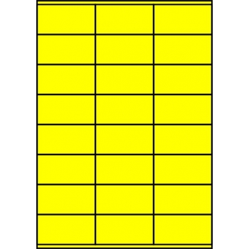 Etykiety A4 kolorowe 70x36 – żółte fluorescencyjne