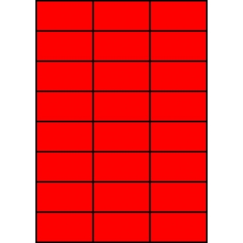 Etykiety A4 kolorowe 70x37 – czerwone fluorescencyjne