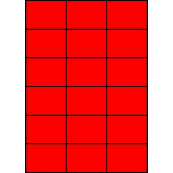 Etykiety A4 kolorowe 70x49,5 – czerwone fluorescencyjne