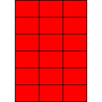 Etykiety A4 kolorowe 70x49,5 – czerwone fluorescencyjne