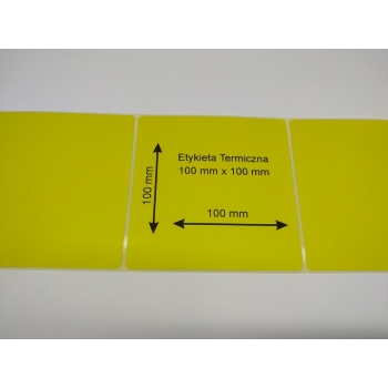 Etykieta termiczna 100X100 kolor żółty