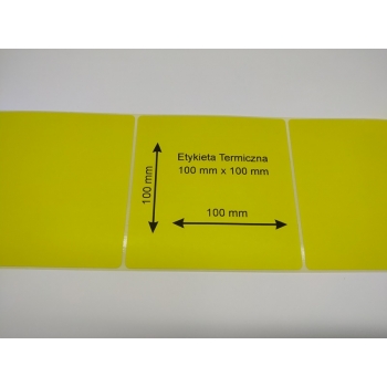 Etykieta termiczna 100X100 kolor żółty