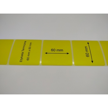 Etykieta termiczna 60x60 kolor żółty