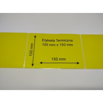 Etykieta termiczna 100x150 kolor żółty