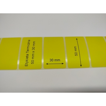 Etykieta termiczna 50x30 kolor żółty